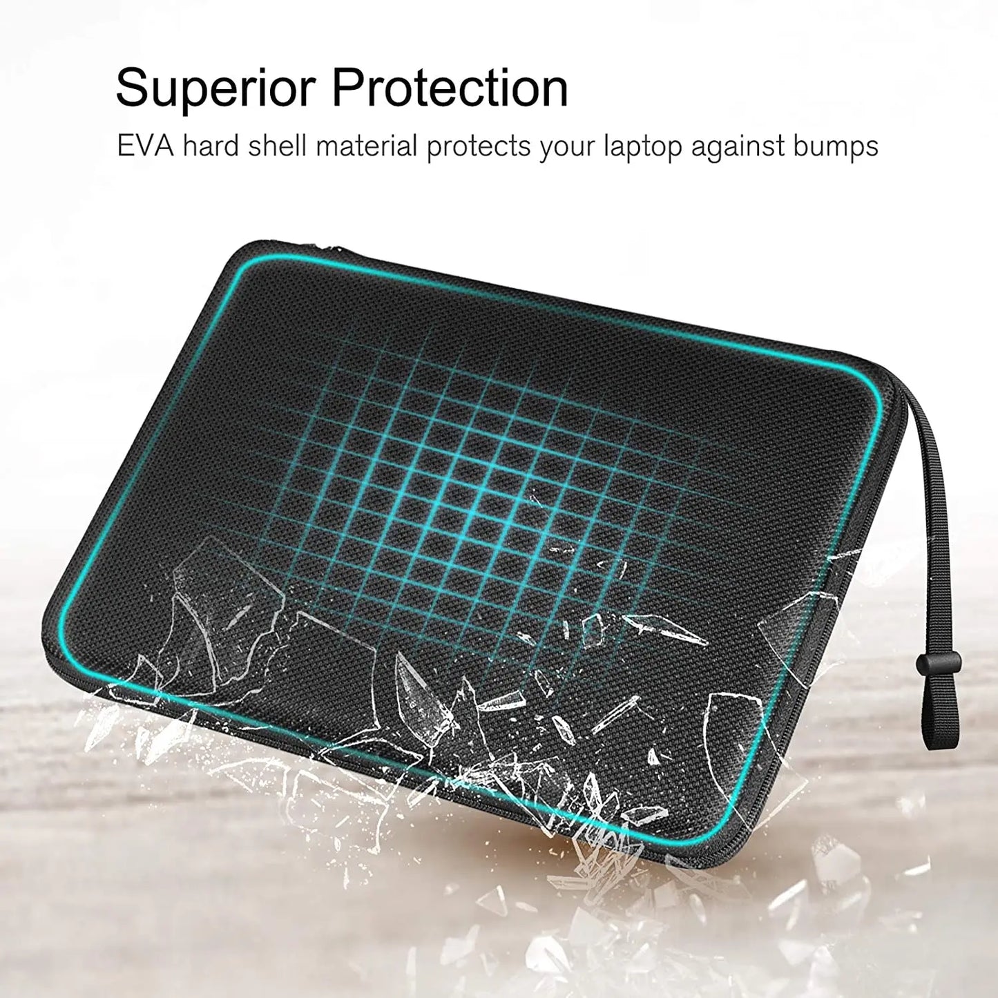 Shockproof Waterproof Laptop Sleeve Bag - EVA Protective Carrying Case with Straps for 13", 14" & 15.6" Laptops