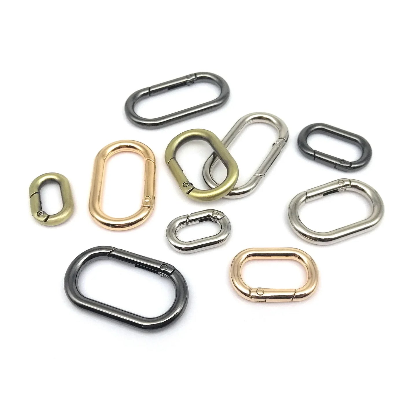 Oval Spring O-Ring Leather Bag Strap Buckle & Keyring Pendant - Snap Clasp Clip for Keychain & Dog Chain