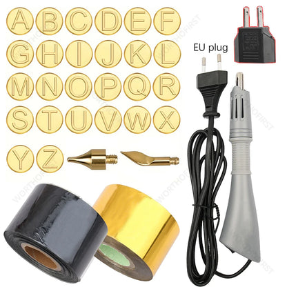 Electric Heated Foil Stamping Pen Kit for Leather Craft – Hot Foil Applicator Tool for DIY Handmade Embossing