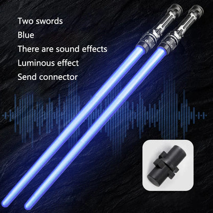 Colorful Glowing Laser Sword Toy – Red & Blue Double Saber with Music & Flashing Lights
