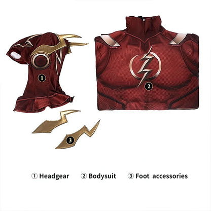 Red Barry Allen Cosplay Costume – Adult Men’s Halloween Bodysuit & Headgear, Zentai Jumpsuit for Comic Con