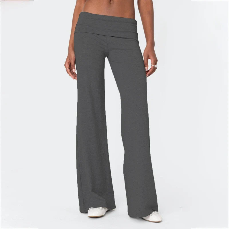 Women’s Casual Wide Leg Sweatpants – Low Rise Flared Yoga Lounge Pants for Teen Girls Back-to-School Outfit