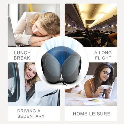 Multifunction U-Shaped Neck Pillow – Soft Slow Rebound Travel Pillow for Sleeping, Cervical Support & Massage