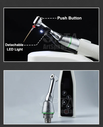 SPTA Cordless Dental Endo Motor – LED 16:1 Contra Angle with Reduction Head for Low-Speed Endodontic Treatment