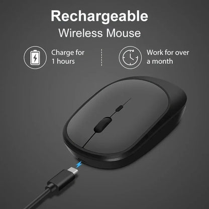 2.4GHz Wireless Gaming Mouse - Dual Modes, Bluetooth, Ultra-Low Power, Mute, Compatible with PC, Mac, and Laptops