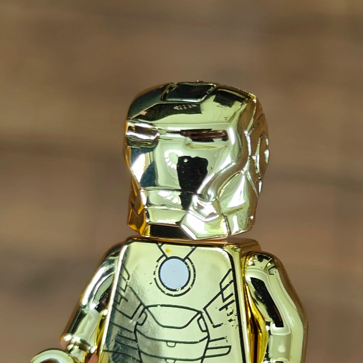 Electroplated Chrome & Gold Mini Building Block Action Figures – Collectible Toy Set