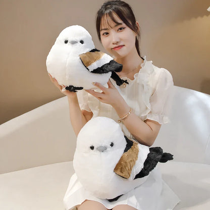 Cartoon Long-Tailed Tit Plush Toy – Cute Round Bird Stuffed Animal for Kids, Girls & Boys Gifts