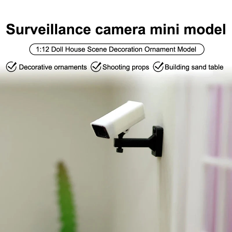 1/12 Scale Miniature Surveillance Camera - Dollhouse Decor & Micro Scene Accessory