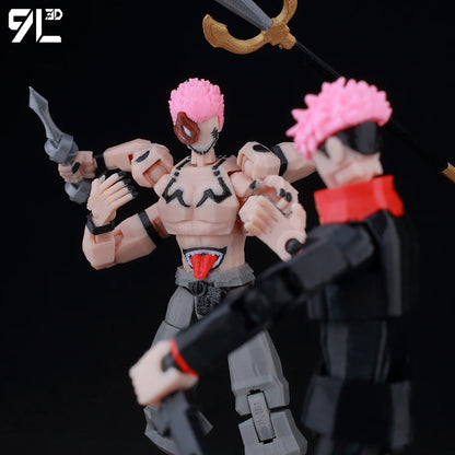 9L3D Printed Anime Action Figures — Jujutsu Kaisen Sukuna, Yuji, Yuta, Satoru Gojo Movable Mannequin Toys
