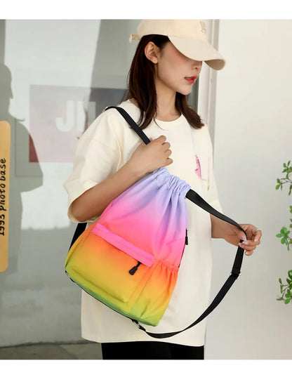 Bundle Pocket Waterproof Nylon Backpack — Portable Sports Bag for Outdoor, Camping, Swimming, Fitness, and School Use