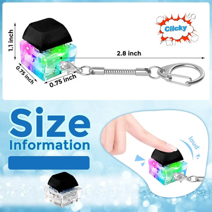 LED Keyboard Fidget Keychain – Stress Relief Finger Clicker Toy & Decompression Gift