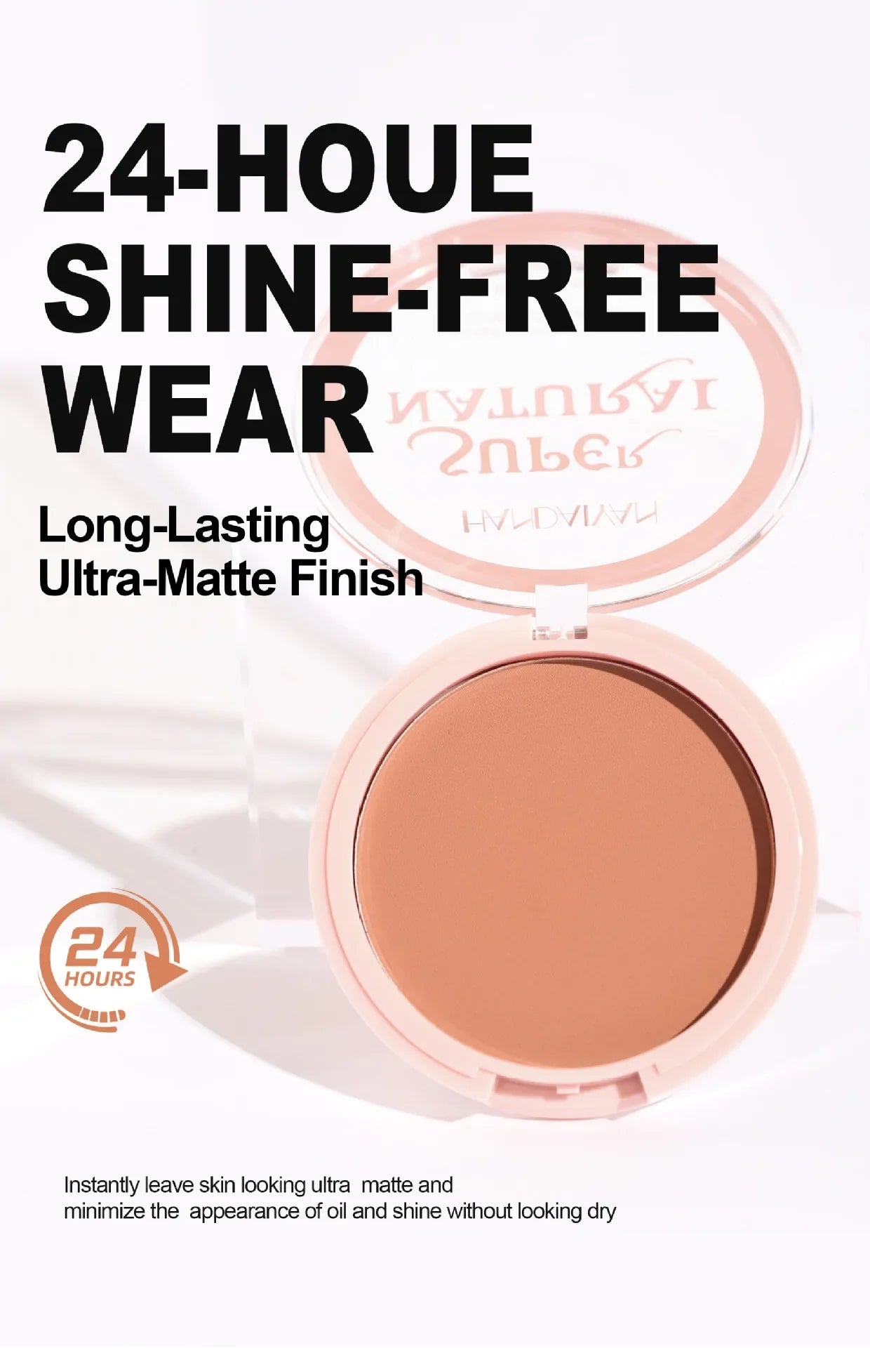 8-Color Matte Pressed Face Powder – 24H Oil Control, Full Coverage Waterproof Setting Foundation