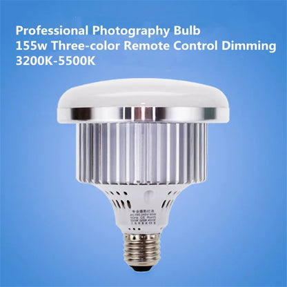 85W E27 LED Photographic Lighting Bulb – Dimmable Daylight Lamp with Remote Control for Photo Studio Softbox