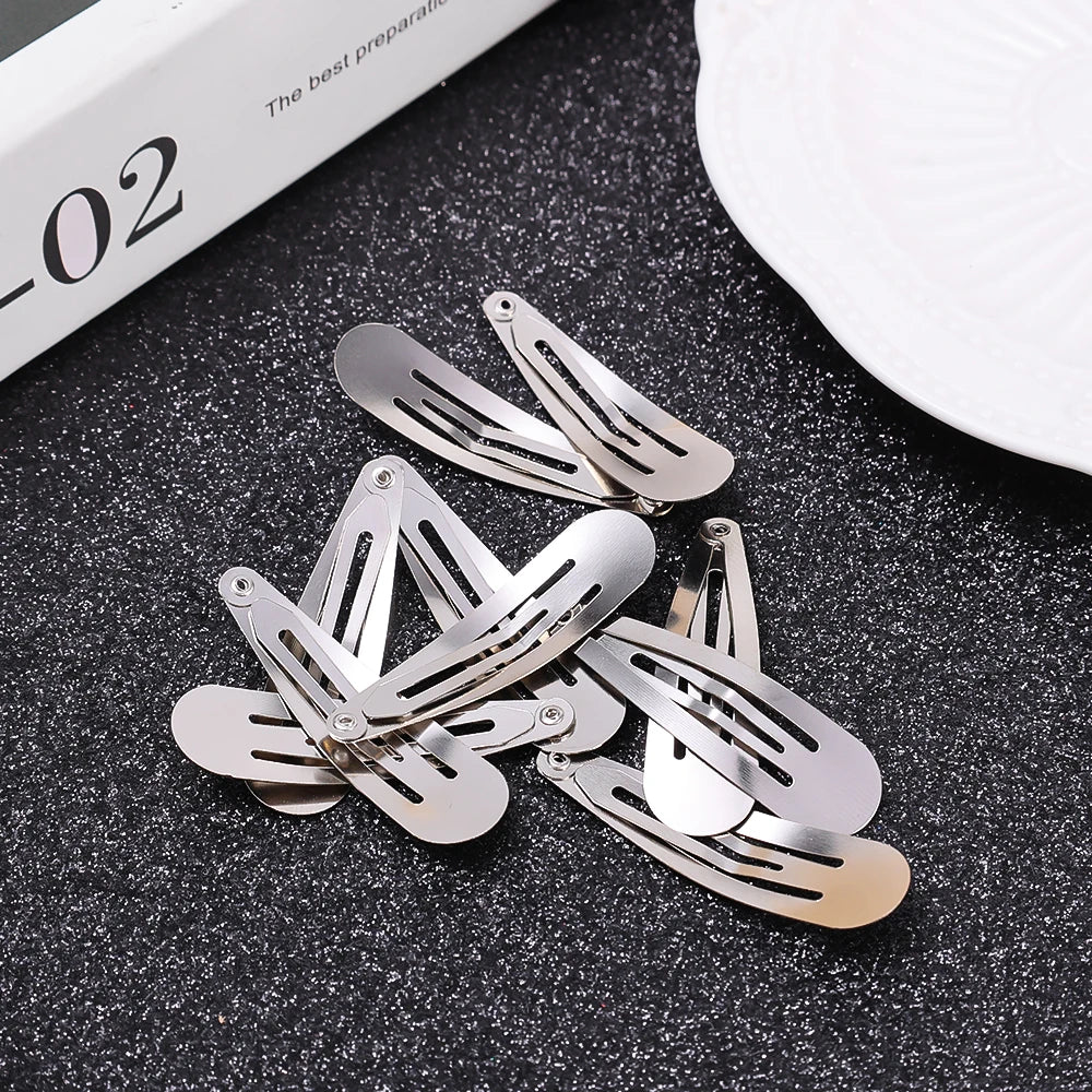 2/20PCS Silver Metal BB Hair Clips – Y2K Punk Drop-Shaped Hairpins for Girls DIY Hair Accessories & Jewelry Making