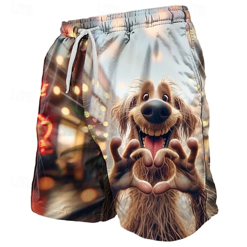 Funny Animal 3D Beach Shorts - Unisex Summer Swim Trunks for Kids & Vacation Wear