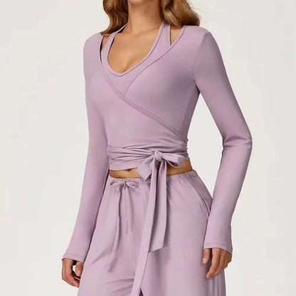 Women’s Long Sleeve Yoga Sports Top – Quick Dry Gym Running Workout Shirt, Sexy Fitness Activewear Crop Style