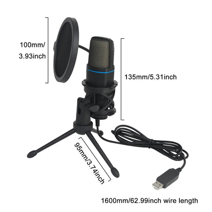 USB RGB Microphone – Condenser Gaming Mic for Podcast, Studio Recording & Streaming on Laptop/PC