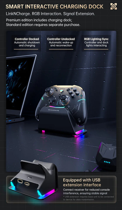 MACHENIKE G5Pro V2 Gaming Controller with Optical Triggers, ABXY Buttons, Hot-Swappable Joystick, 4K Resolution for Switch & PC