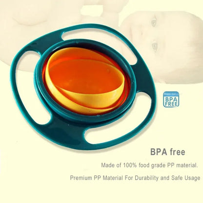 Universal Gyro Bowl – 360° Rotary Spill-Proof Feeding Dish & Balance Training Toy for Children