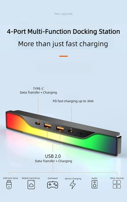Tesla Model Y 2023 USB Hub 4-Port – 27W Fast Charger Smart Docking Station Adapter & Power Splitter Extension