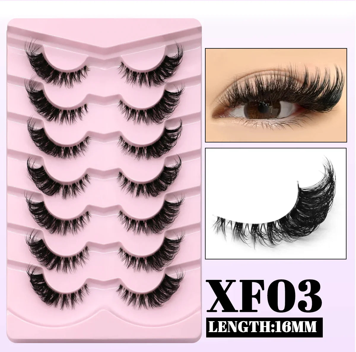 GROINNEYA Cat Eye False Eyelashes – Natural Long Clear Band Winged End Faux Mink Lashes for Eye-Enhancing Makeup