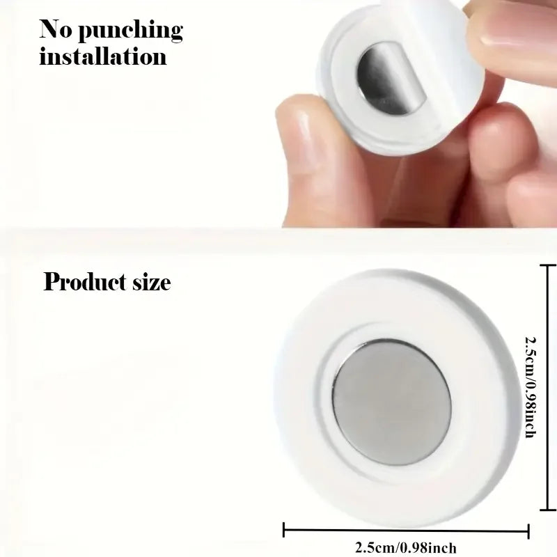 3PCS No-Drill Magnetic Remote Holder – Wall Mount Organizer for TV, AC & DVD Remotes, Space-Saving White Design