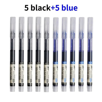 10pcs Needle Tip Gel Pens - High Quality Liquid Ink Ballpoint Pens for School Office Writing & Kawaii Stationery