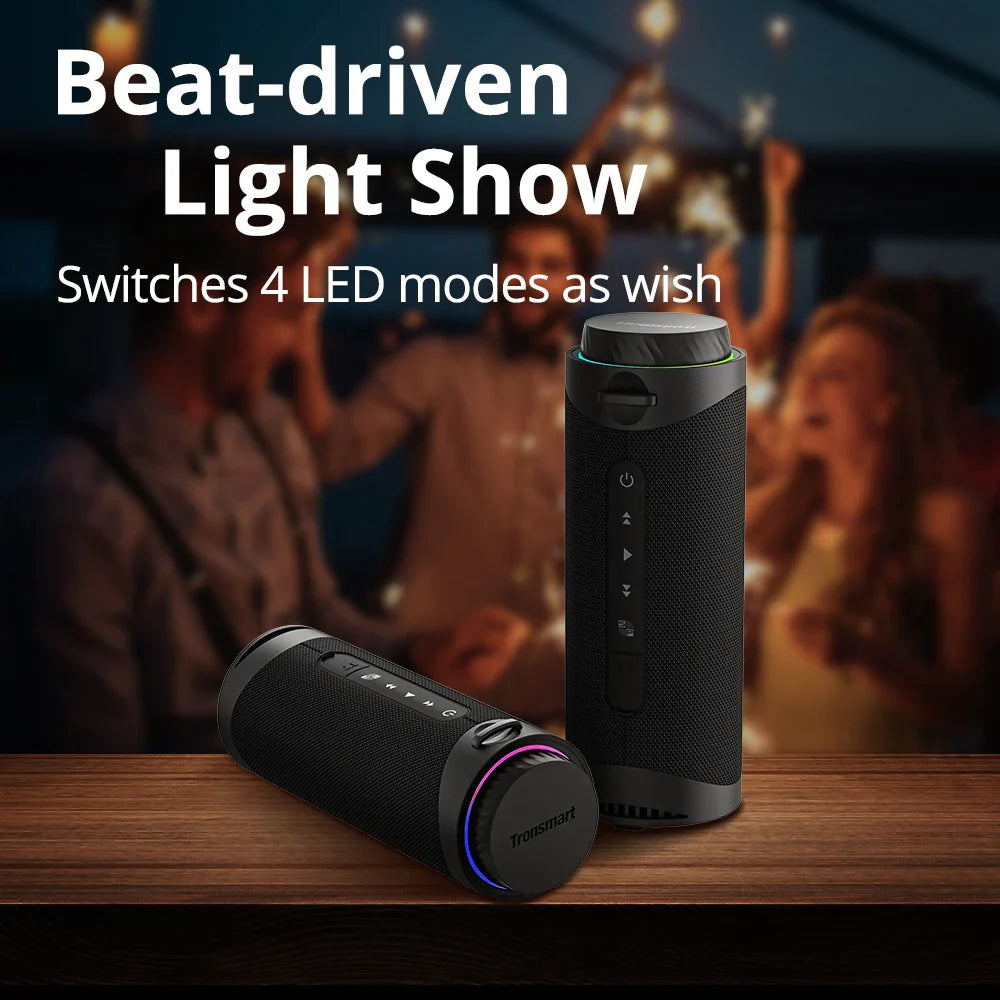 Tronsmart T7 Portable Bluetooth Speaker – 360° Surround Sound, LED Modes, True Wireless Stereo, APP Control