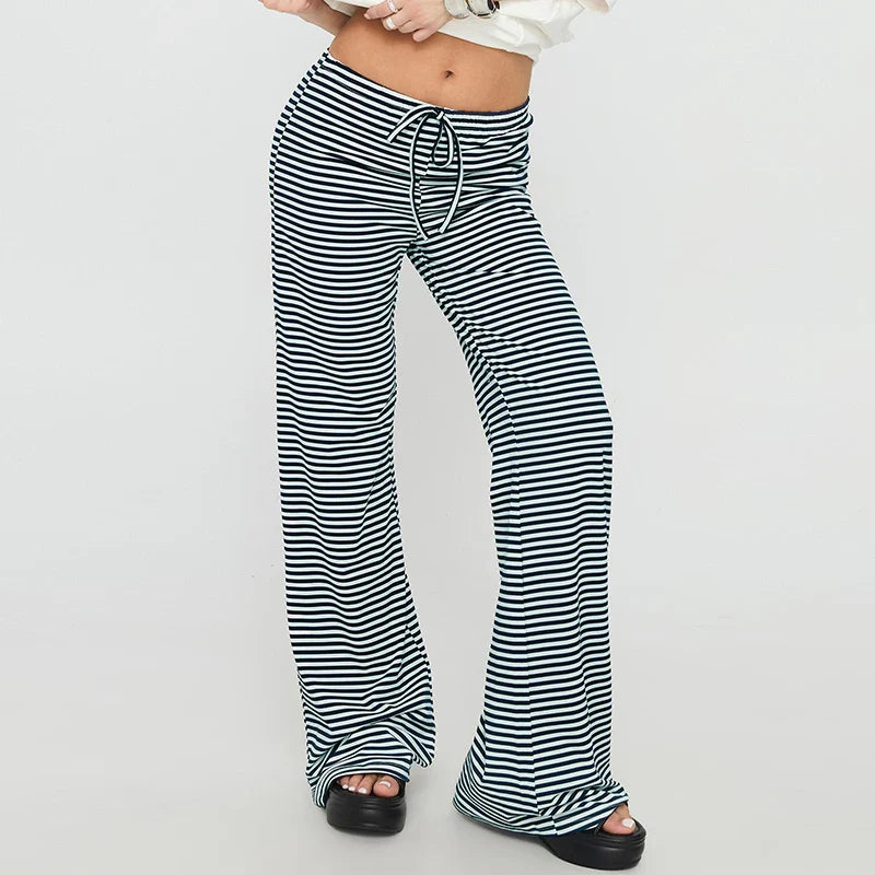 Women’s Casual Wide Leg Sweatpants – Low Rise Flared Yoga Lounge Pants for Teen Girls Back-to-School Outfit