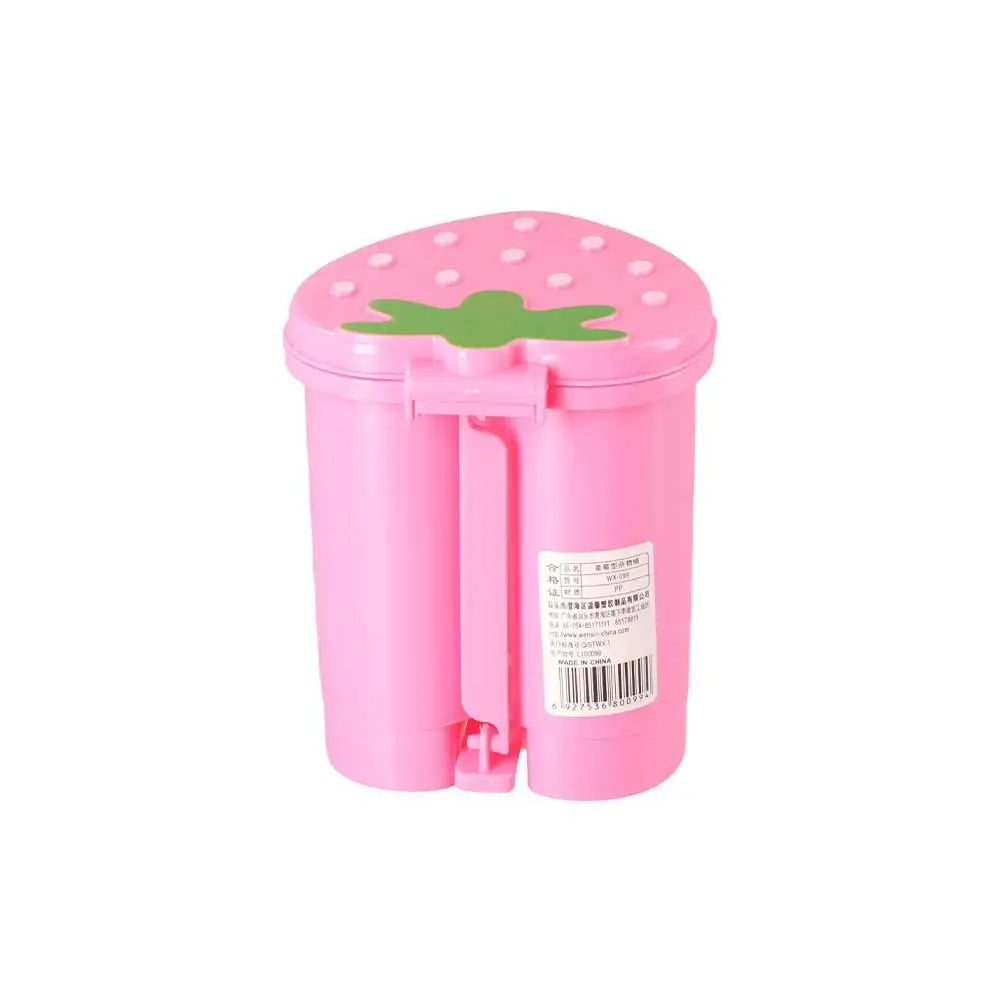Red Strawberry Garbage Container - Reusable Decorative Trash Can with Lid and Washable Wastebasket