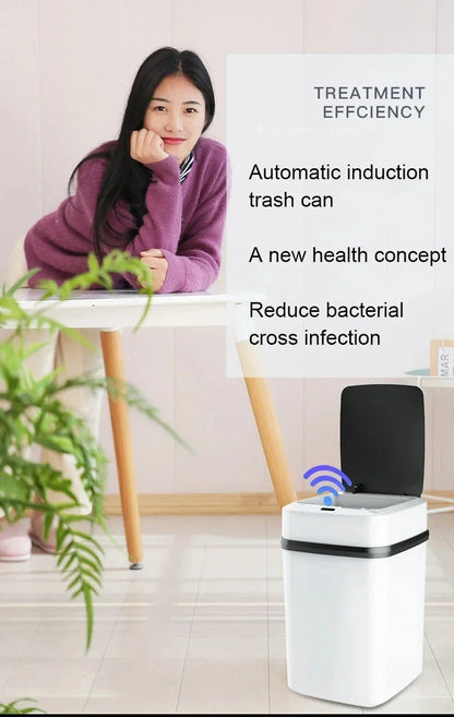 Smart Automatic Trash Can — Household Toilet & Bathroom Waste Basket with Lid, Motion Sensor 2025