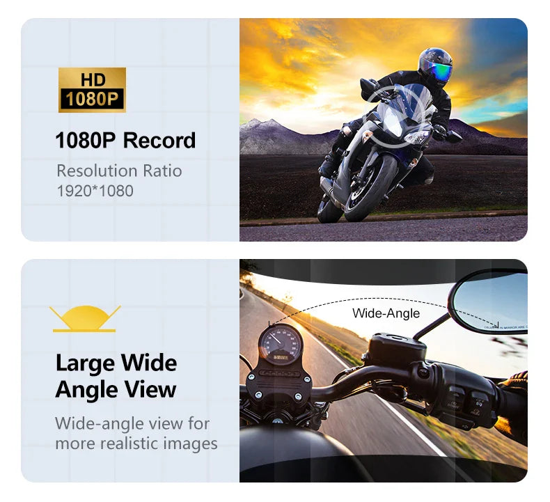 Q28 Motorcycle Helmet Bluetooth Headset — 1080P HD Wireless Camera with Super Wide-Angle Lens, WiFi, IP66 Waterproof Video Recorder