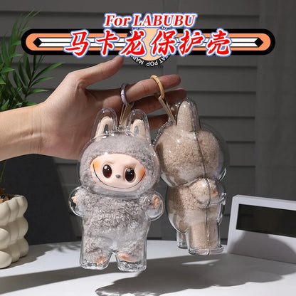 Transparent Protective Display Cover for Labubu Elf Plush Dolls – Cute Storage Box for Party Toys