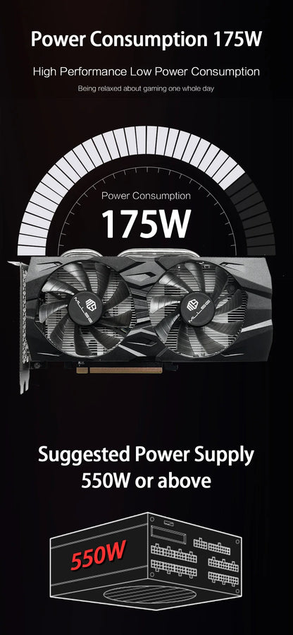 MLLSE RTX 2060 Super 8GB Gaming Graphics Card — GDDR6 256-Bit, 8-Pin PCIe 3.0x16 for High-Performance Gaming