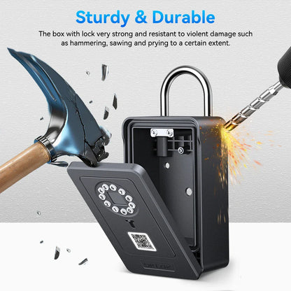 Camluxy Smart Key Box with Fingerprint & Digital Code Lock - Secure Storage with IC Card & Combination Unlock