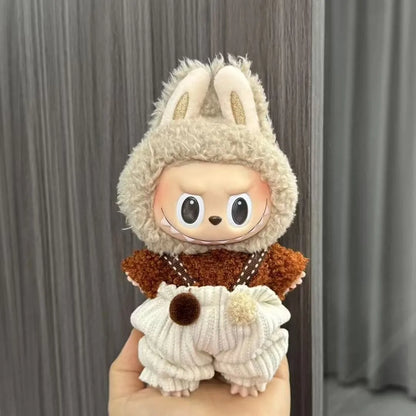 Labubu Sitting Party Series - Classic Grid Dress with Small Fragrance, v1 & v2 Doll Clothes, Kid Gift