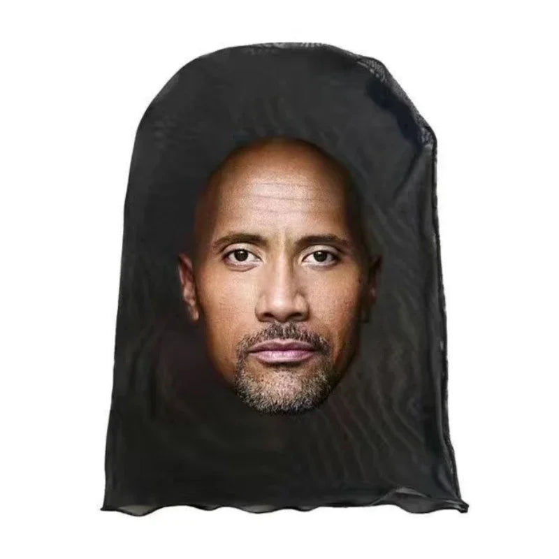 3D Printed Full Face Mask – Elastic Mesh Cosplay Hood for Men & Women, Party & Novelty Costume Prop