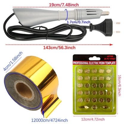 Electric Heated Foil Stamping Pen Kit for Leather Craft – Hot Foil Applicator Tool for DIY Handmade Embossing