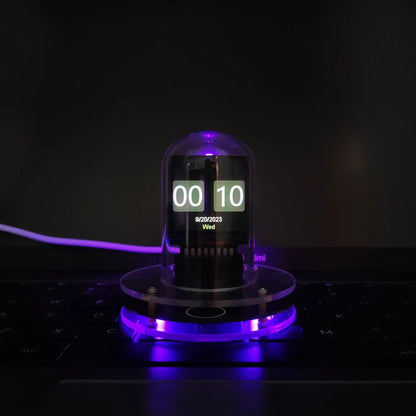 Bitcoin Price Tracker Nixie Tube Alarm Clock with RGB Lights, WiFi Weather Station, DIY Album & GIF Display