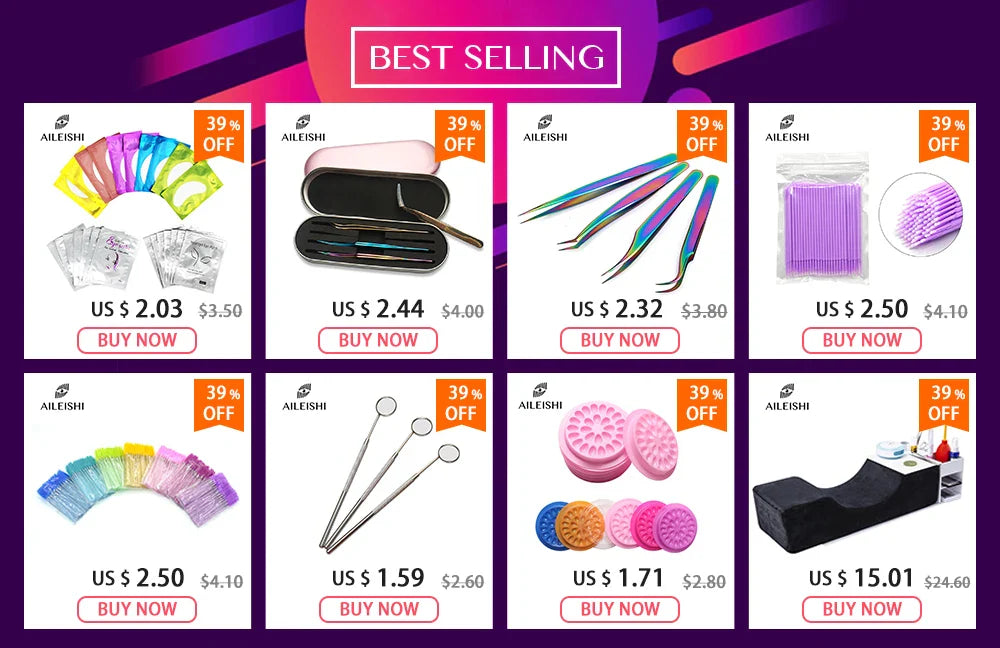 AILEISHI Eyelash Tweezers — Stainless Steel High Precision Anti-Static Extension Tool