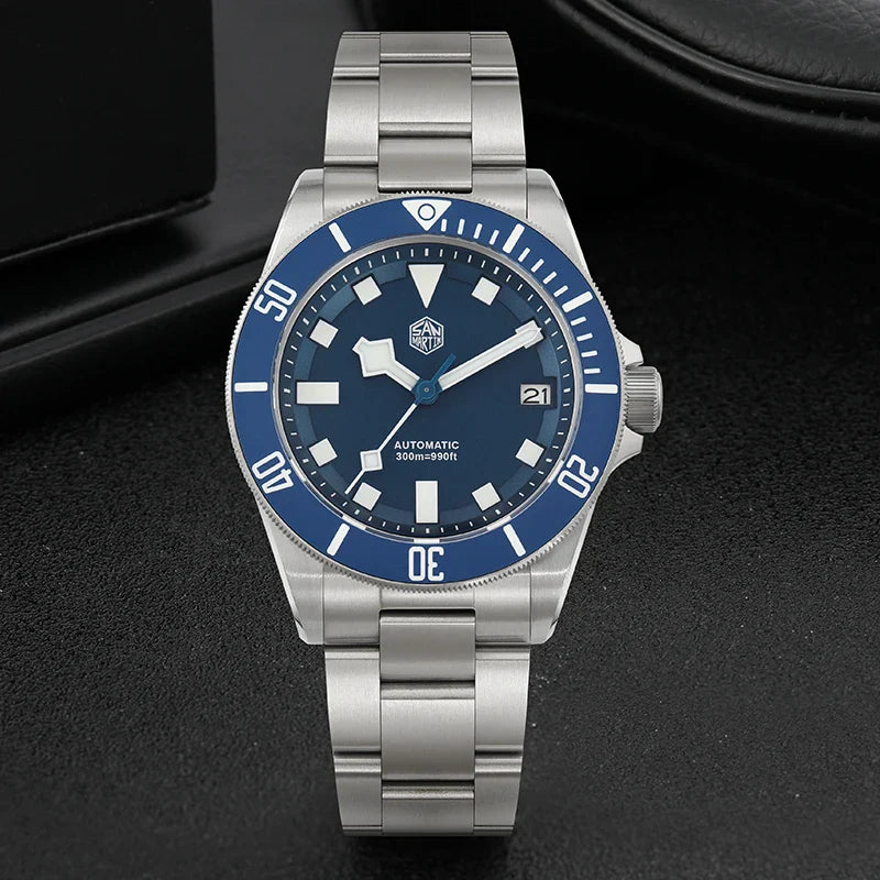 San Martin SN0121T Titanium Diving Watch – NH35 Automatic, Grade 2 Titanium, 120-Click Bezel, 300M Waterproof Wristwatch