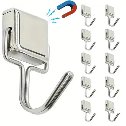 50PCS Strong Magnetic Hooks — Multi-Purpose Home, Kitchen & Bathroom Storage Hangers