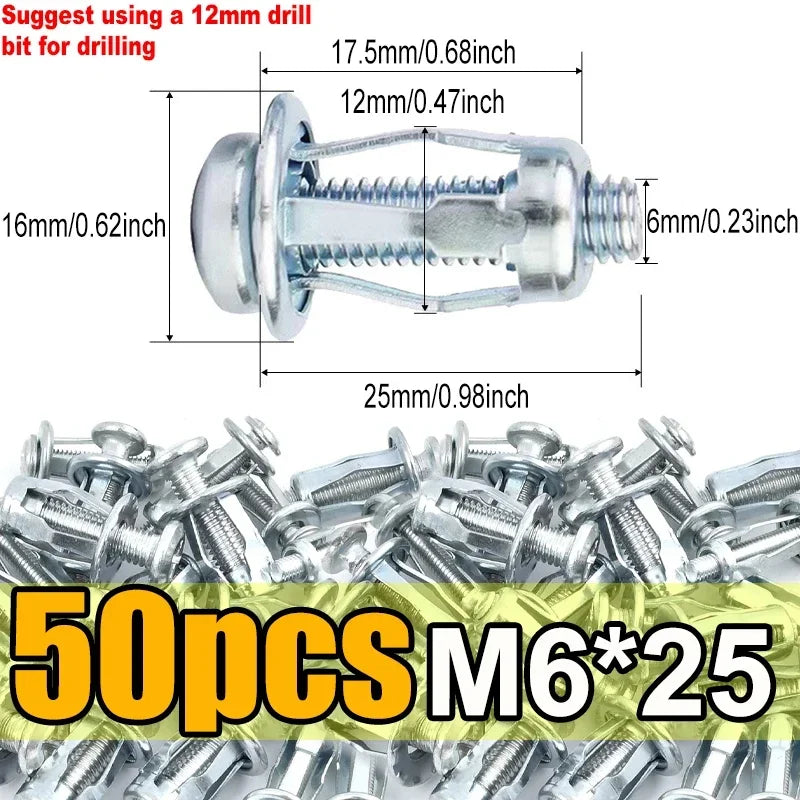 Petal Screw Jack Nuts & Expansion Plugs – Curtain Clamp, Rivet Lock Bolt, and Wall Fasteners