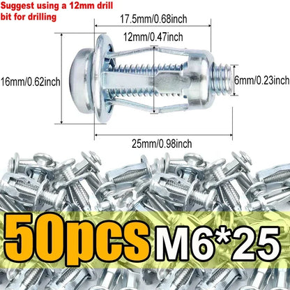 Petal Screw Jack Nuts & Expansion Plugs – Curtain Clamp, Rivet Lock Bolt, and Wall Fasteners