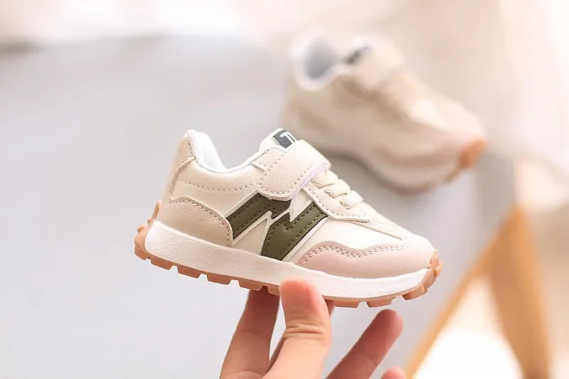 New Kids Sports Shoes - Non-Slip Breathable Lace-Up & Hook and Loop Casual Sneakers, Lightweight Soft Sole