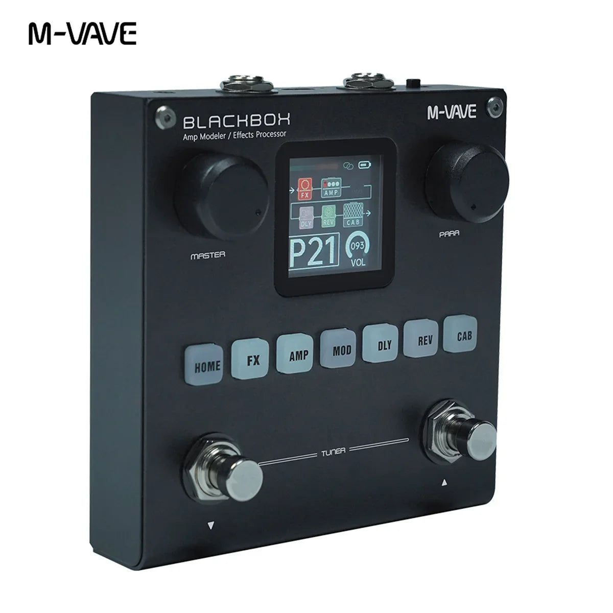 M-VAVE BLACKBOX Multifunctional Guitar/Bass Effect Pedal – 80 Editable Presets, 6 Effects Modules, Built-in Battery