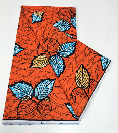 African Real Wax Print Fabric - 100% Cotton Nigerian Ankara Sewing Material for Party Dresses
