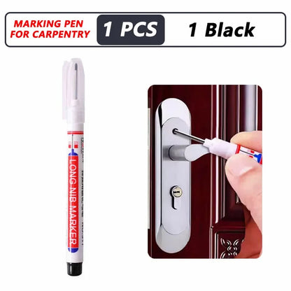 20mm Deep Hole Marker Pen Tips - Long Nib Waterproof Markers for Metal, Woodworking & Bathroom Decoration
