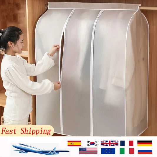 Transparent Clothing Dust Cover — Waterproof Hanging Garment Organizer for Dress & Wardrobe Storage