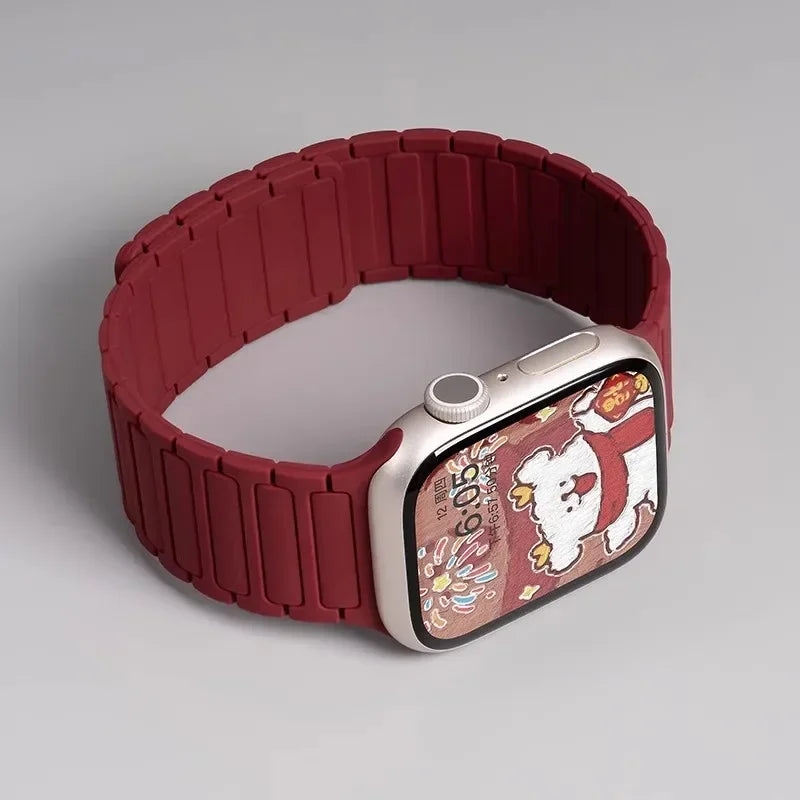 Magnetic Silicone Strap for Apple Watch — Fits Ultra 2 & Series 11–3 (40–49mm)